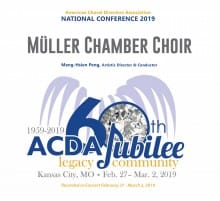 ACDA Bational 2019 Müller Chamber Choir CD