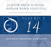 Ohio OMEA District 14 Middle School Honors Band CD 1-13-2019